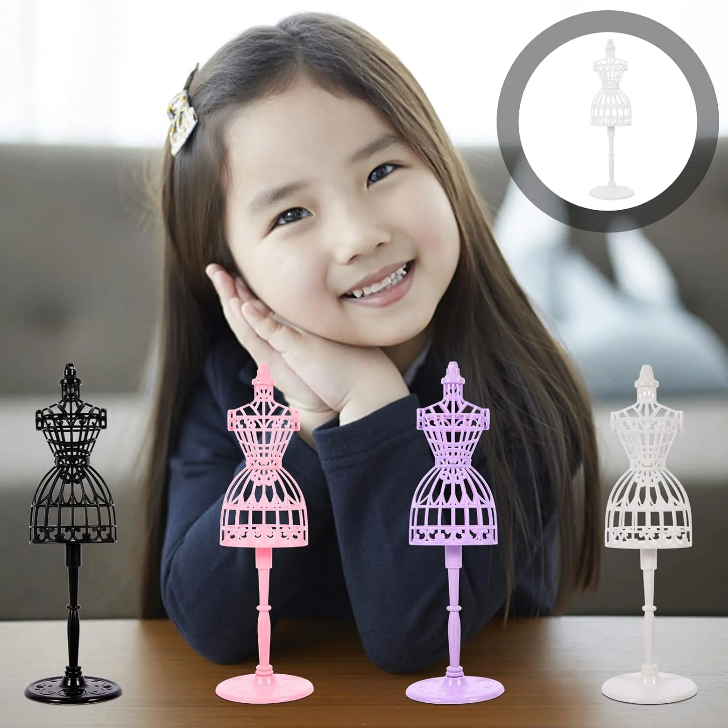 Doll Dress Mannequin 12pcs Mini Mannequin Model Miniature s Gown Dress Clothing Display Prop Support Holder Mini House Ornament Accessories for 1: 12 Micro World
