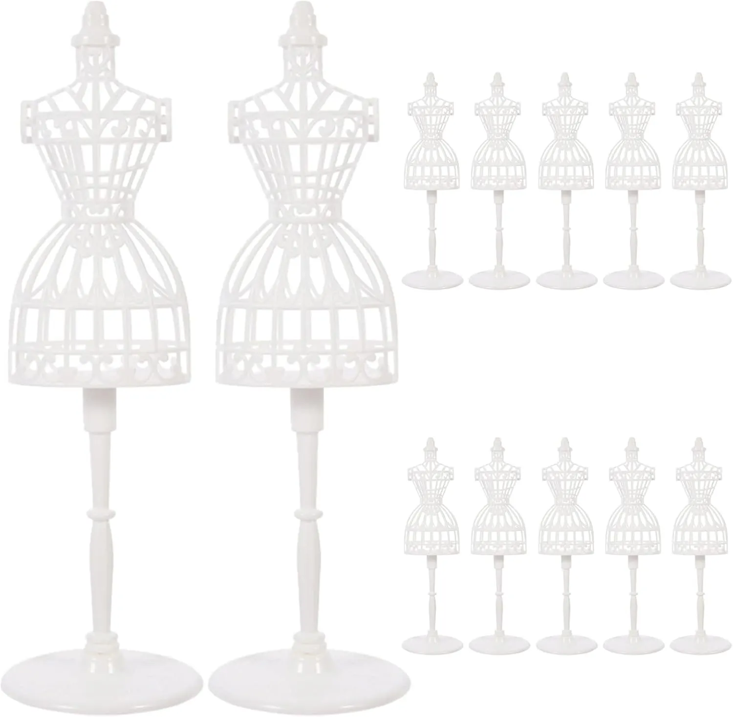 Doll Dress Mannequin 12pcs Mini Mannequin Model Miniature s Gown Dress Clothing Display Prop Support Holder Mini House Ornament Accessories for 1: 12 Micro World