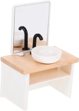 Doll House Miniature Bathroom Sink Compact Hand Washing Basin for Decor Chic Scale Furniture Accessory for Projects and Dollhouse Scenes