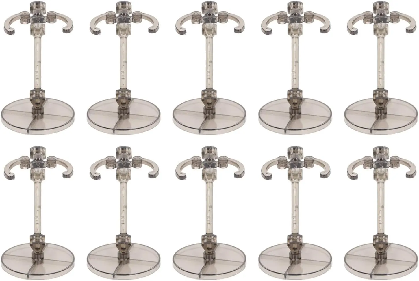 Doll Stand Base, 10 Pieces Action Figure Stand Display Holders for 6 Inch Modes Plastic Support Frame for Human Shaped Doll Series (Translucent Black)