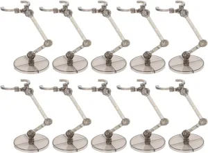 Doll Stand Base, 10 Pieces Action Figure Stand Display Holders for 6 Inch Modes Plastic Support Frame for Human Shaped Doll Series (Translucent Black)
