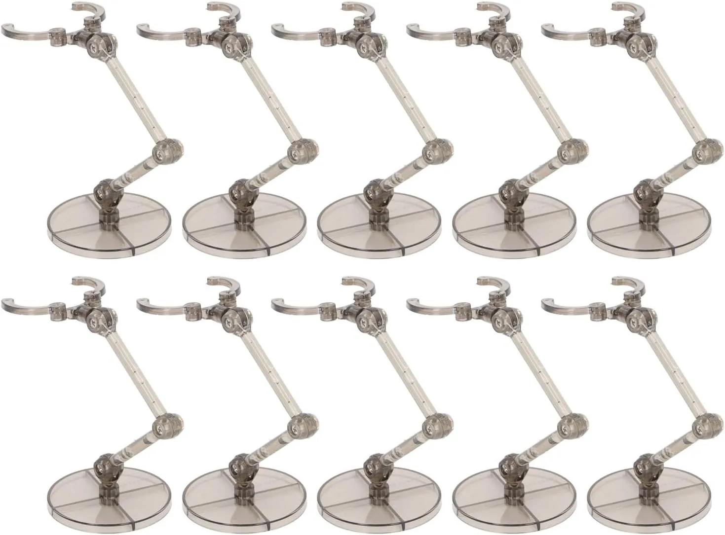 Doll Stand Base, 10 Pieces Action Figure Stand Display Holders for 6 Inch Modes Plastic Support Frame for Human Shaped Doll Series (Translucent Black)