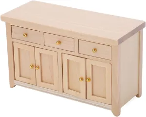 Dollhouse Cabinet 1:12 Scale, Wooden Dollhouse Furniture Living Room Miniature Birch Dollhouse Storage Cabinet Doll House Furniture Toys for Dollhouse Kitchen (Wood)