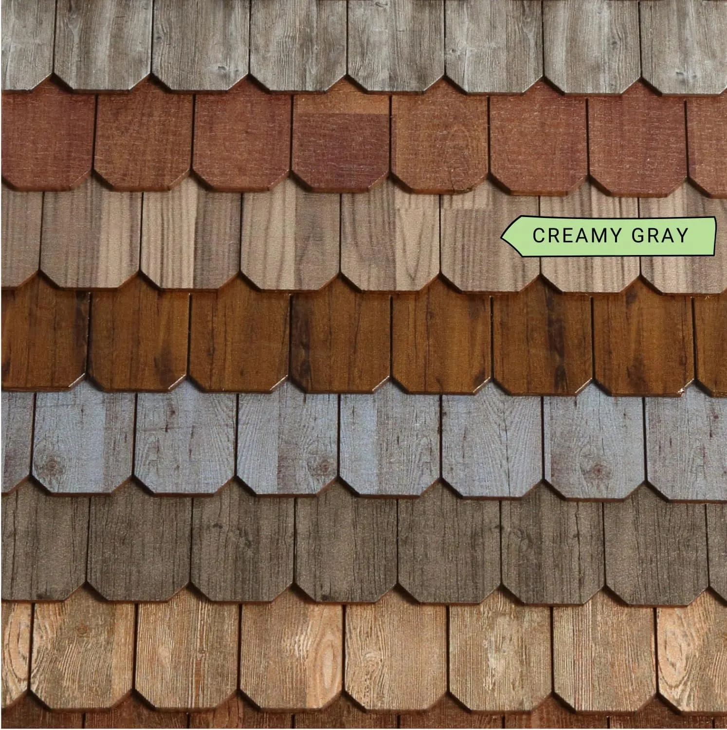 Dollhouse Wooden Roof Shingles, Dollhouse Miniature Roofing, Set of 25 Strips, REDUCIO! (Creamy Gray)