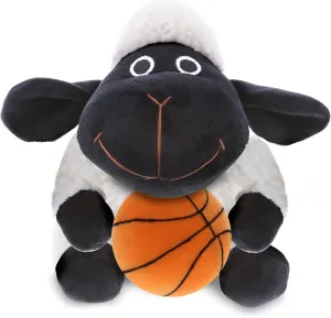 DolliBu Black Nose Sheep Stuffed Animal with Basketball Plush - Soft Huggable Sheep, Adorable Playtime Sheep Plush Toy, Cute Animal Gift for Kids and Adults - 6 Inches