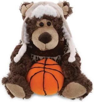 DolliBu Grizzly Bear with Clothes Stuffed Animal and Basketball Plush - Soft Plush Huggable Bear, Adorable Playtime Plush Toy, Cute Wildlife Gift for Kids, Adults - 9 Inch