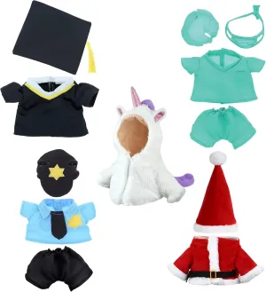 DolliBu Large Stuffed Animal Dress Up Set for Teddy Bear Toys - Costume Pack Has Unicorn, Santa Claus, Graduation Gown, Doctor Scrub Uniform, and Police Officer Clothes for Stuffed Animals - 5 Outfits