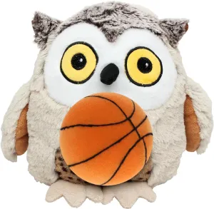 DolliBu Owl Stuffed Animal with Basketball Plush - Soft Huggable Owl, Adorable Playtime Plush Toy, Cute Wildlife Gift, Personalized Plush Doll Animal Toy for Kids and Adults - 10 Inch