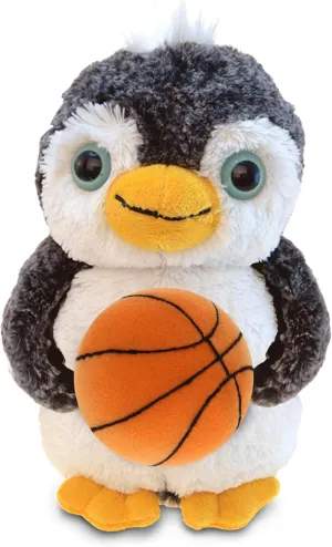 DolliBu Penguin Stuffed Animal with Basketball Plush - Soft Huggable Penguin, Adorable Playtime Plush Toy, Personalized Plush Doll Ocean Toy for Kids and Adults - 8 Inches