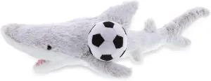 DolliBu Shark Stuffed Animal with Soccer Ball Plush - Soft Plush Huggable Grey Shark, Adorable Playtime Plush Toy, Cute Ocean Life Gift for Kids and Adults - 23 Inch