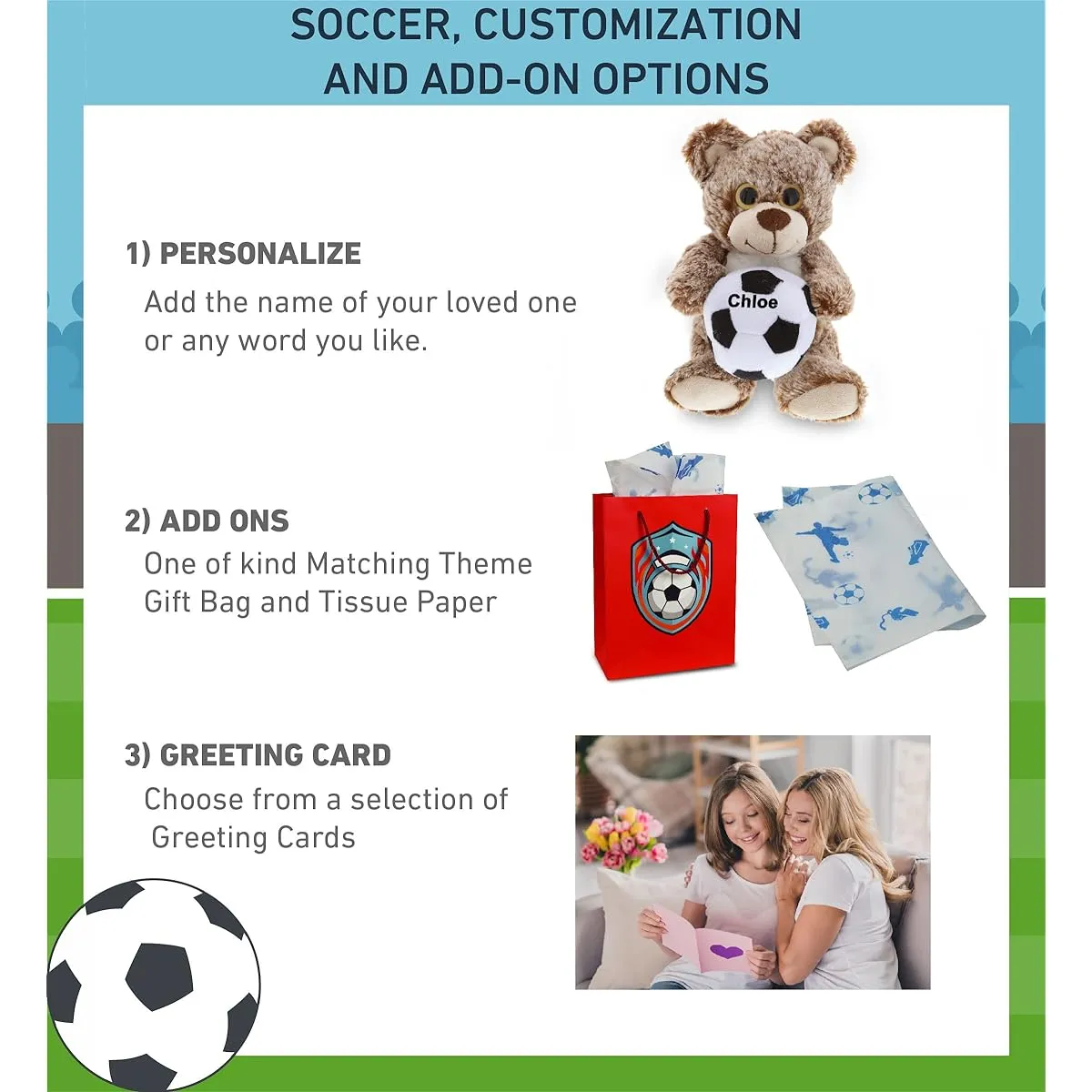 DolliBu Sitting Brown Bear Stuffed Animal Soccer Ball Plush Toy - Soft Cuddly Bear, Adorable Playtime Plush Toy, Cute Wild Animal Gift for Kids and Adults - 9 Inch