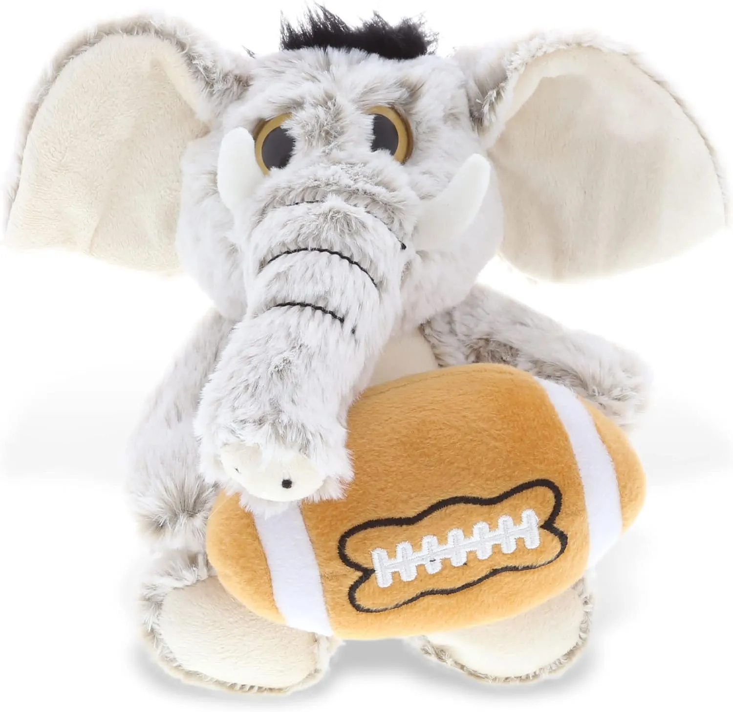 DolliBu Sitting Elephant Stuffed Animal with Football Plush - Soft Plush Huggable Elephant, Adorable Playtime Plush Toy, Cute Wildlife Gift for Kids and Adults - 9.5 Inch