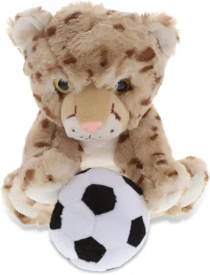 DolliBu Squat Cheetah Stuffed Animal with Soccer Ball Plush - Soft Huggable Cheetah, Adorable Playtime Plush Toy, Cute Wildlife Gift for Kids and Adults - 8.5 Inch