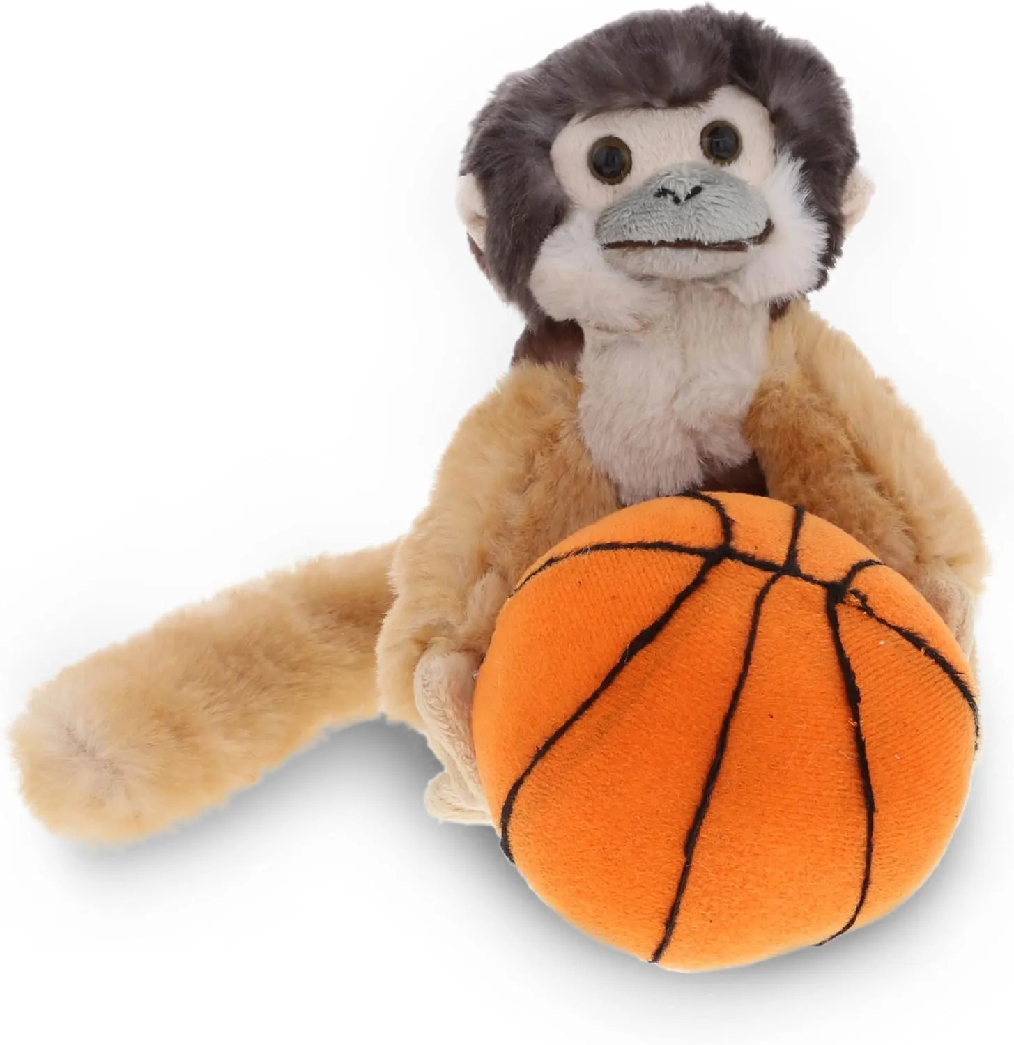 DolliBu Squirrel Monkey Stuffed Animal with Basketball Plush - Soft Plush Huggable Squirrel Monkey, Adorable Playtime Plush Toy, Cute Wildlife Gift for Kids, Adults - 12.5 Inch