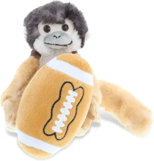 DolliBu Squirrel Monkey Stuffed Animal with Football Plush - Soft Huggable Squirrel Monkey, Adorable Playtime Plush Toy, Sports Gift for Kids and Adults - 12.5 Inch