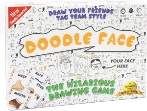 Doodle Face - New Hilarious Drawing Game for Friends and Families - Stay at Home Date Night Party Game for 3-20 Players - Fun for All Ages and Skill Levels
