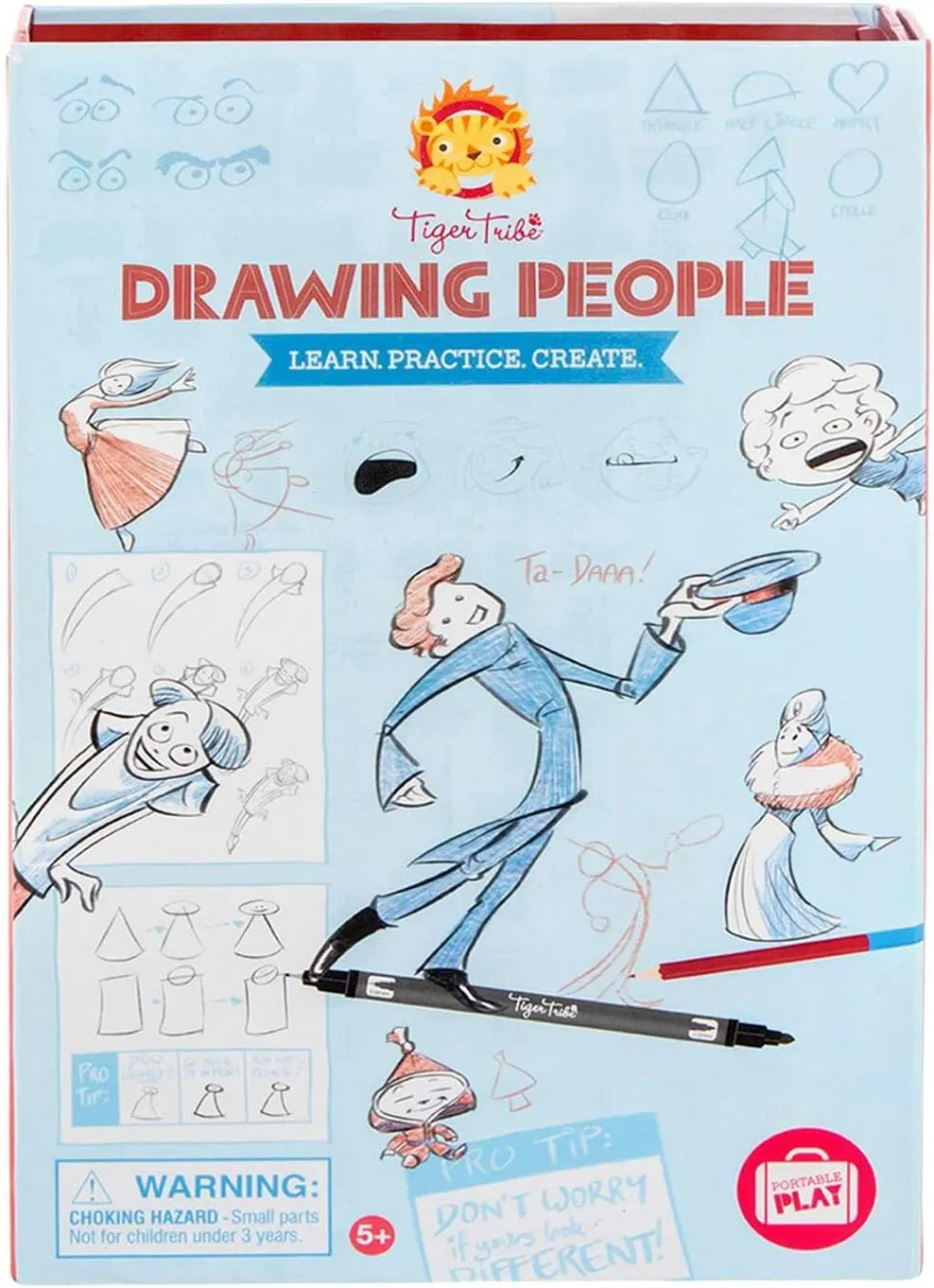 Drawing People Activity Set for Kids and Tweens, Guided Step-by-Step Instructions, Learn New Techniques, All-in-1, Portable, Great Gift