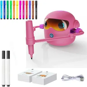 Drawing Robot for Kids, Interactive Educational Drawing Robot for Kids,Upgrade Magic Painting Robot Toy with 100 Word Cards & 14 Color Pens for Girls and Boys Age 3  (Pink)