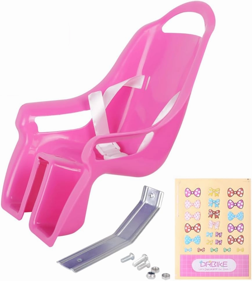 DRBIKE Doll Bike Seat for Girls Bike - Doll Carrier Attachment for 18"-22" American Girl Dolls & Stuffed Animals, Kids Bike Accessories, Fits Most 12-20 Inch Kids Bike