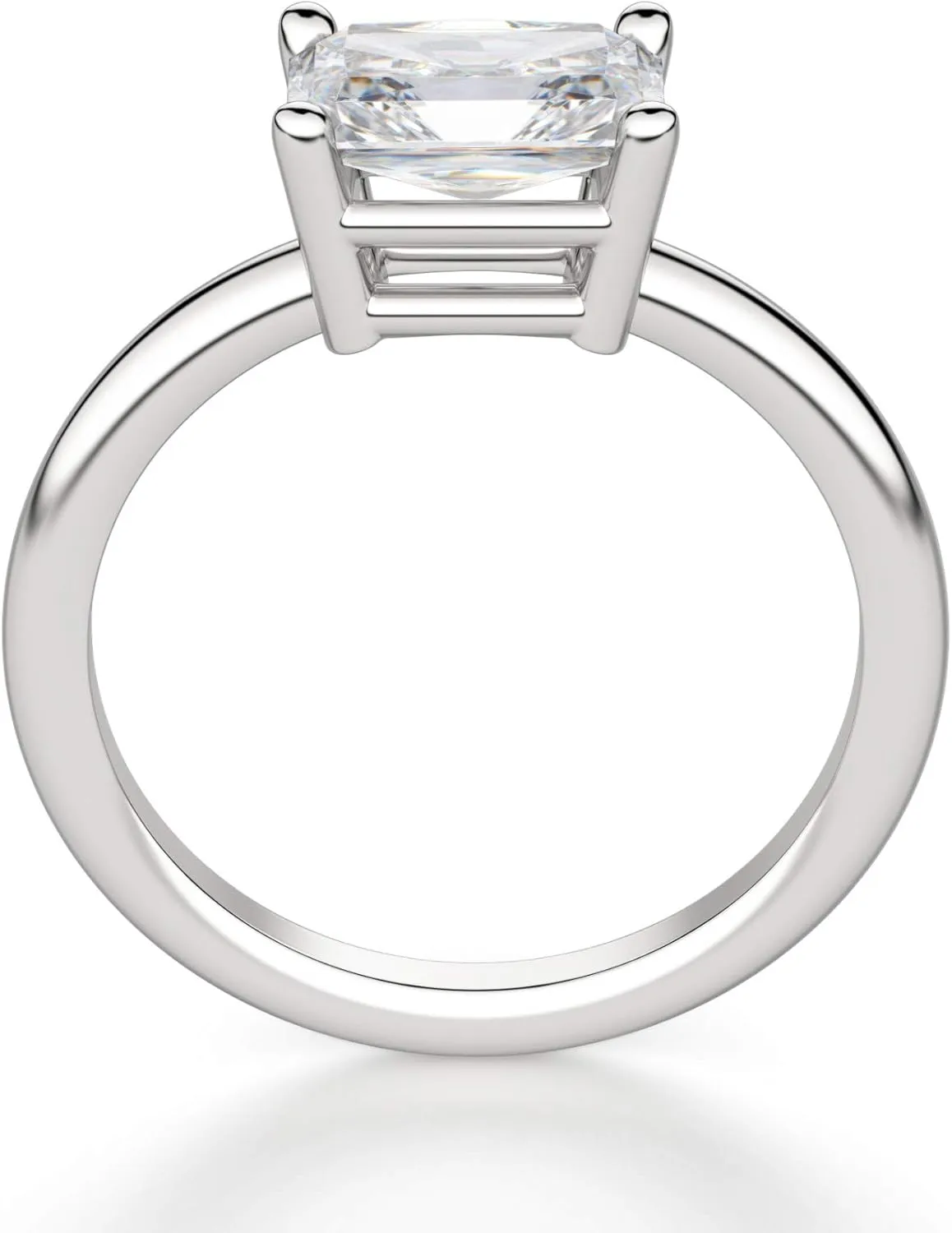 East West Classic Basket Engagement Ring, Radiant Cut 2.50CT, VVS1 Clarity, Colorless Moissanite, 925 Sterling Silver, Promise Ring, Wedding Ring, Perfact for Gift Or As You Want