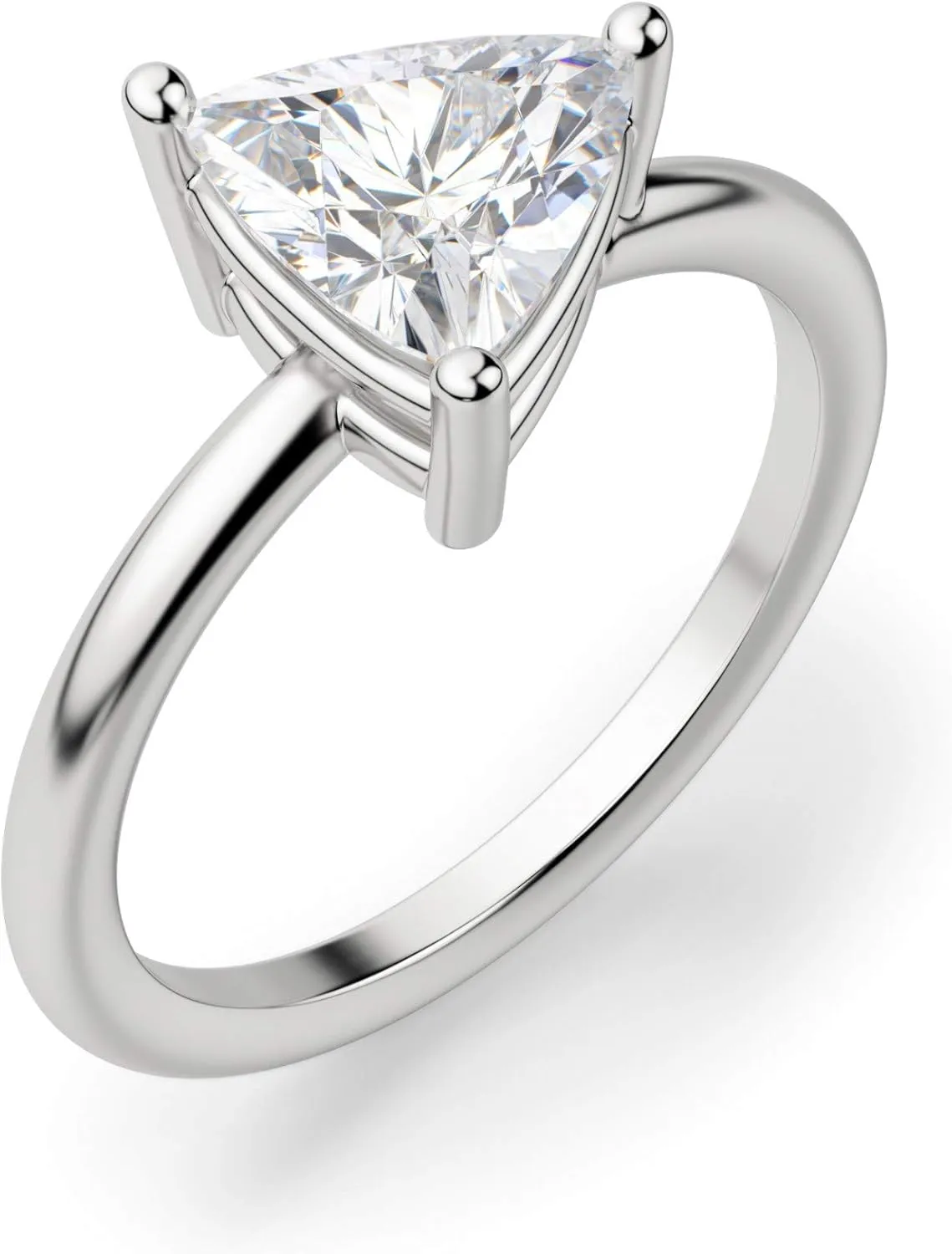 East West Classic Basket Engagement Ring, Trillion Cut 1.50CT, Colorless Moissanite Ring, 925 Sterling Silver, Promise Ring, Wedding Ring, Perfact for Gift Or As You Want
