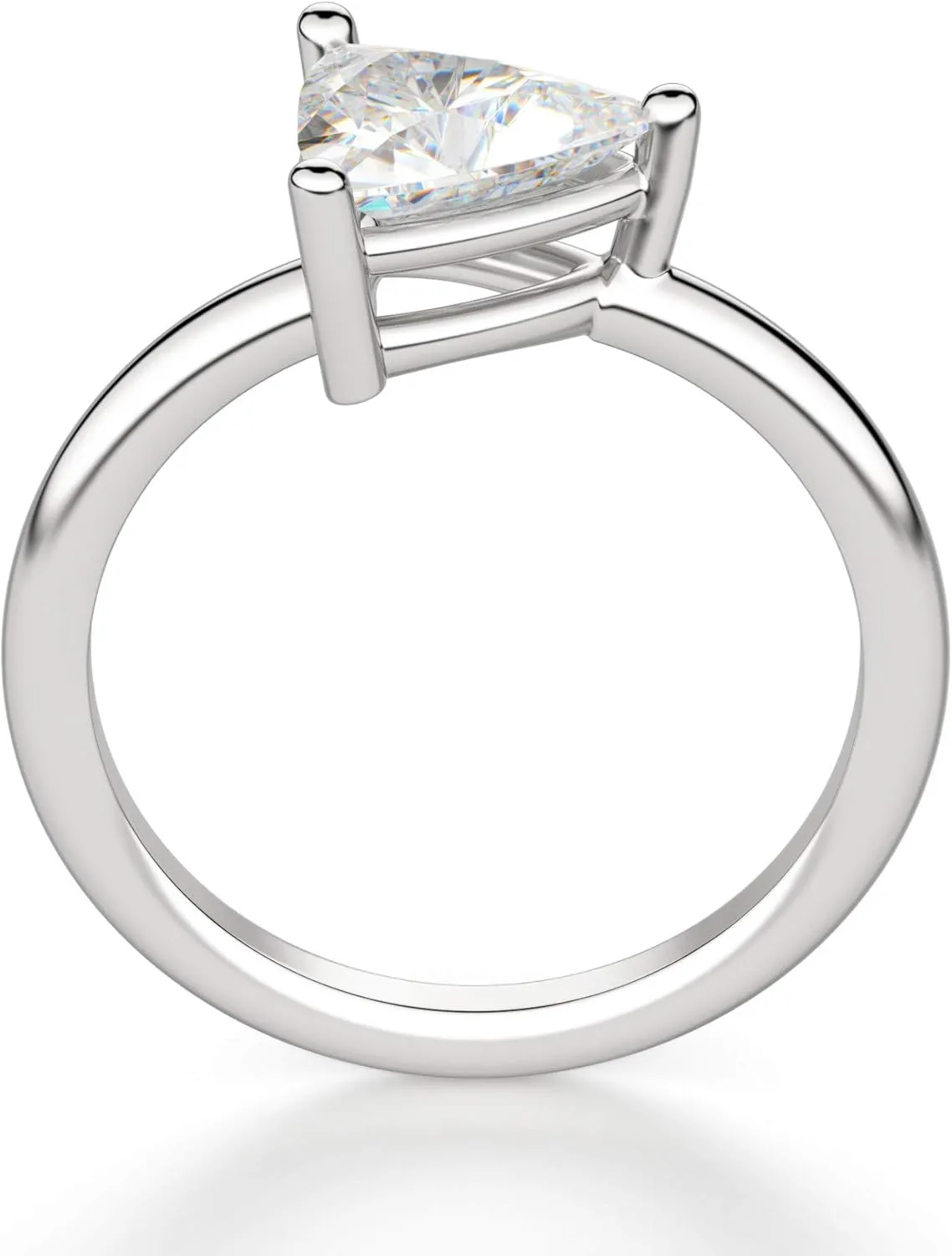 East West Classic Basket Engagement Ring, Trillion Cut 1.50CT, Colorless Moissanite Ring, 925 Sterling Silver, Promise Ring, Wedding Ring, Perfact for Gift Or As You Want
