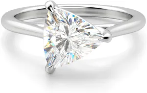 East West Classic Basket Engagement Ring, Trillion Cut 2.00CT, Colorless Moissanite Ring, 925 Sterling Silver, Promise Ring, Wedding Ring, Perfact for Gift Or As You Want