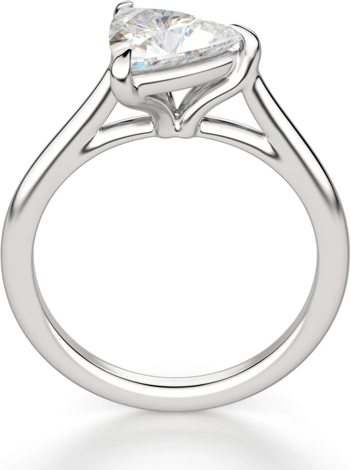 East West Classic Basket Engagement Ring, Trillion Cut 2.00CT, Colorless Moissanite Ring, 925 Sterling Silver, Promise Ring, Wedding Ring, Perfact for Gift Or As You Want