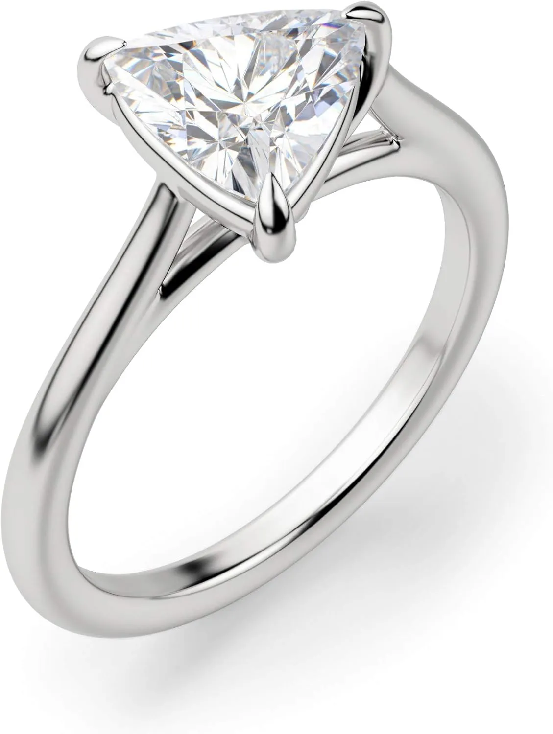 East West Classic Basket Engagement Ring, Trillion Cut 2.00CT, Colorless Moissanite Ring, 925 Sterling Silver, Promise Ring, Wedding Ring, Perfact for Gift Or As You Want
