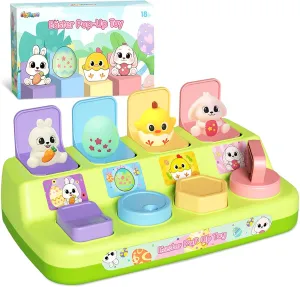 Easter Pop Up Toys for Toddlers, Toddler Toys for Easter Bakset Stuffers, Early Educational Toys, Interactive Pop Up Easter Toys, Easter Toddler Toys for Boys and Girls Age 18  Months