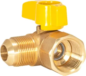 Eastman 5/8 Inch OD Flare x 3/4 Inch FIP Angle Gas Ball Valve, Brass Connectors and Fittings for Natural Gas and Liquid Propane, 60029B