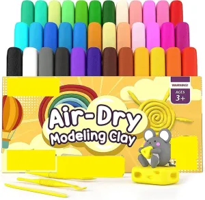 Eclet (Pack of 12) Air Dry Clay, Colorful Children Soft Clay, Creative Art Crafts, Gifts for Kids-Multi Color. Non-Toxic Modeling Magic Fluffy Foam Bouncing Clay Putty Kit for Kids with Tools .135