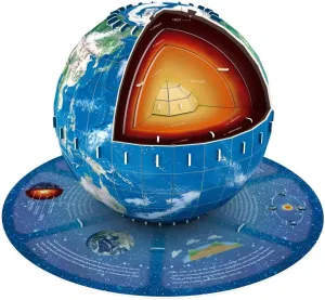 Educational 3D Earth Globe Puzzle Kit for Kids 8-14, Geography Learning Toy, 50-Piece DIY Jigsaw World Map Model - Birthday Gift for Boys and Girls!