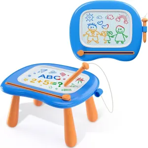 Educational Toys for 1-2 Year Old Boy Birthday Christmas Gifts, Learning Magnetic Drawing Board for Toddlers Age 1-3 One Years, Doodle Board Baby Toys 12-18 Months (Blue)