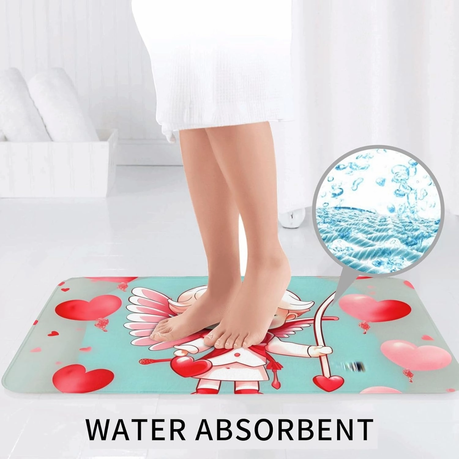 ekcos Soft and Comfortable Flannel Bathroom Non Slip Rugs,Super Absorbent Anti-Skid Carpet 3 Pieces/Set Cute Loving Boy