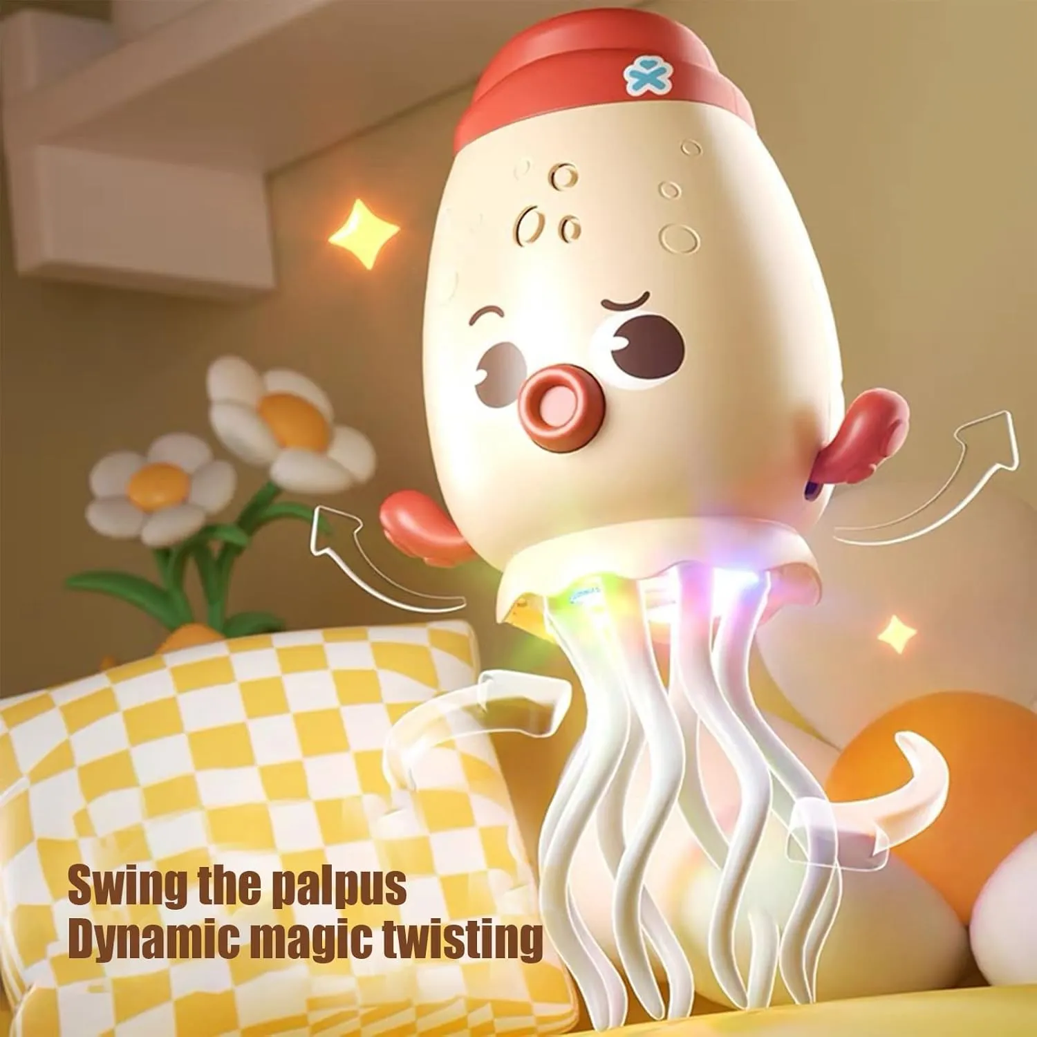 Electric Dancing Octopus - Automatic Obstacle Avoidance Octopus - Interactive Musical Robot, USB Rechargeable Electric Toys for Parent-Child Interaction
