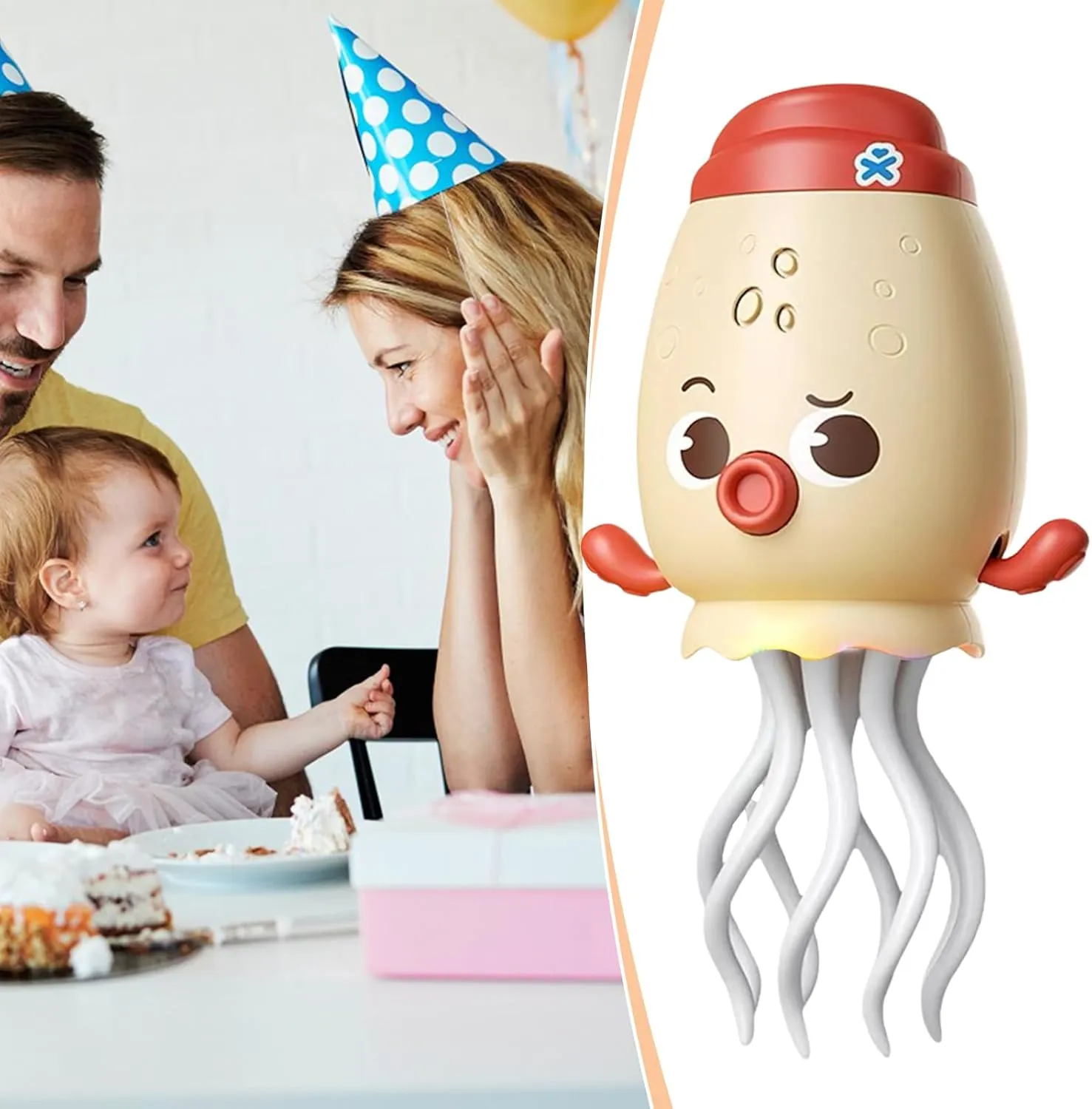 Electric Dancing Octopus - Automatic Obstacle Avoidance Octopus - Interactive Musical Robot, USB Rechargeable Electric Toys for Parent-Child Interaction