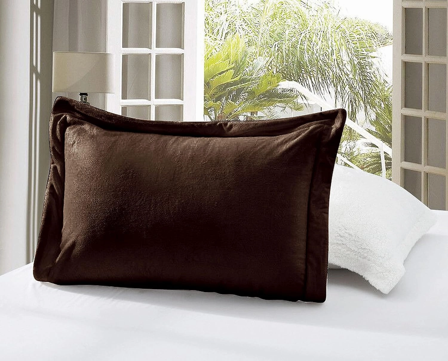 Elegant Comfort Super Soft Sherpa Comforter 3-Piece Set Premium Quality, Heavy Weight Reversible Down Alternative Micro-Suede, Sherpa Comforter, Full, Espresso Brown