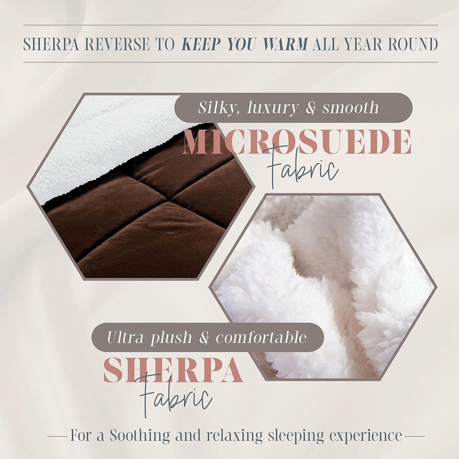 Elegant Comfort Super Soft Sherpa Comforter 3-Piece Set Premium Quality, Heavy Weight Reversible Down Alternative Micro-Suede, Sherpa Comforter, Full, Espresso Brown