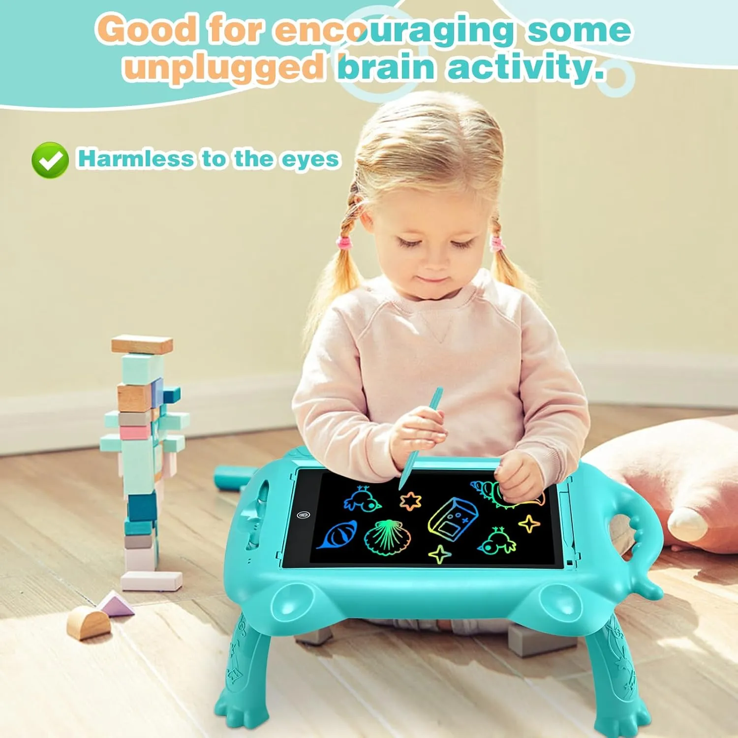 EooCoo Toys for Ages 2-4, 12 Inch LCD Writing Tablet with Stand, Drawing Pad Learning Toys, Toddlers Drawing Educational Toys for 2 3 4 Years Old Boys