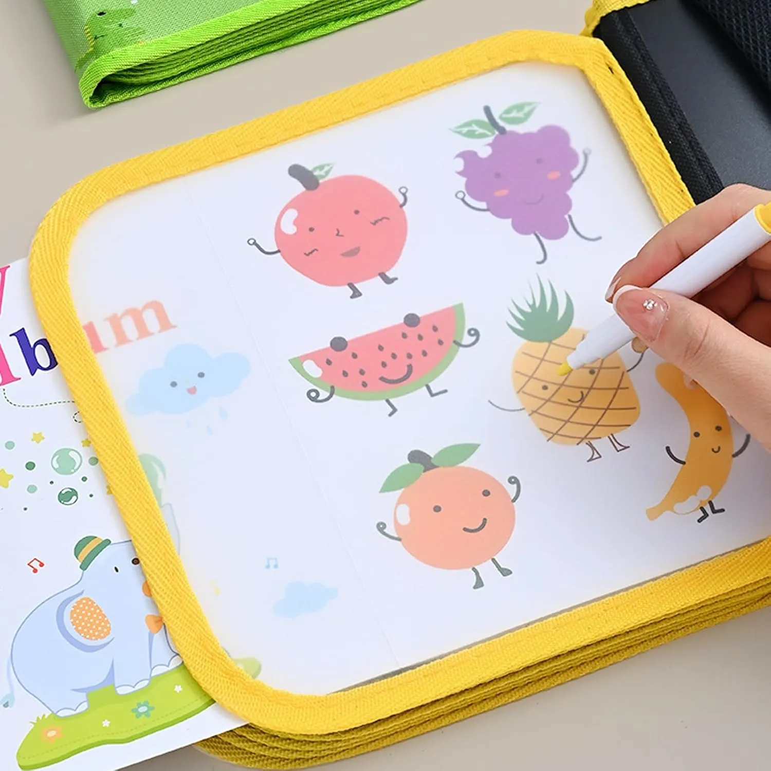 Erasable Coloring Book, Reusable Erasable Doodle Book, Portable Erasable Graffiti Drawing Book, Erasable Magic Drawing Pad with 12 Pens 16 Pages, Washable Magic Drawing Pad Gifts for Family(G)
