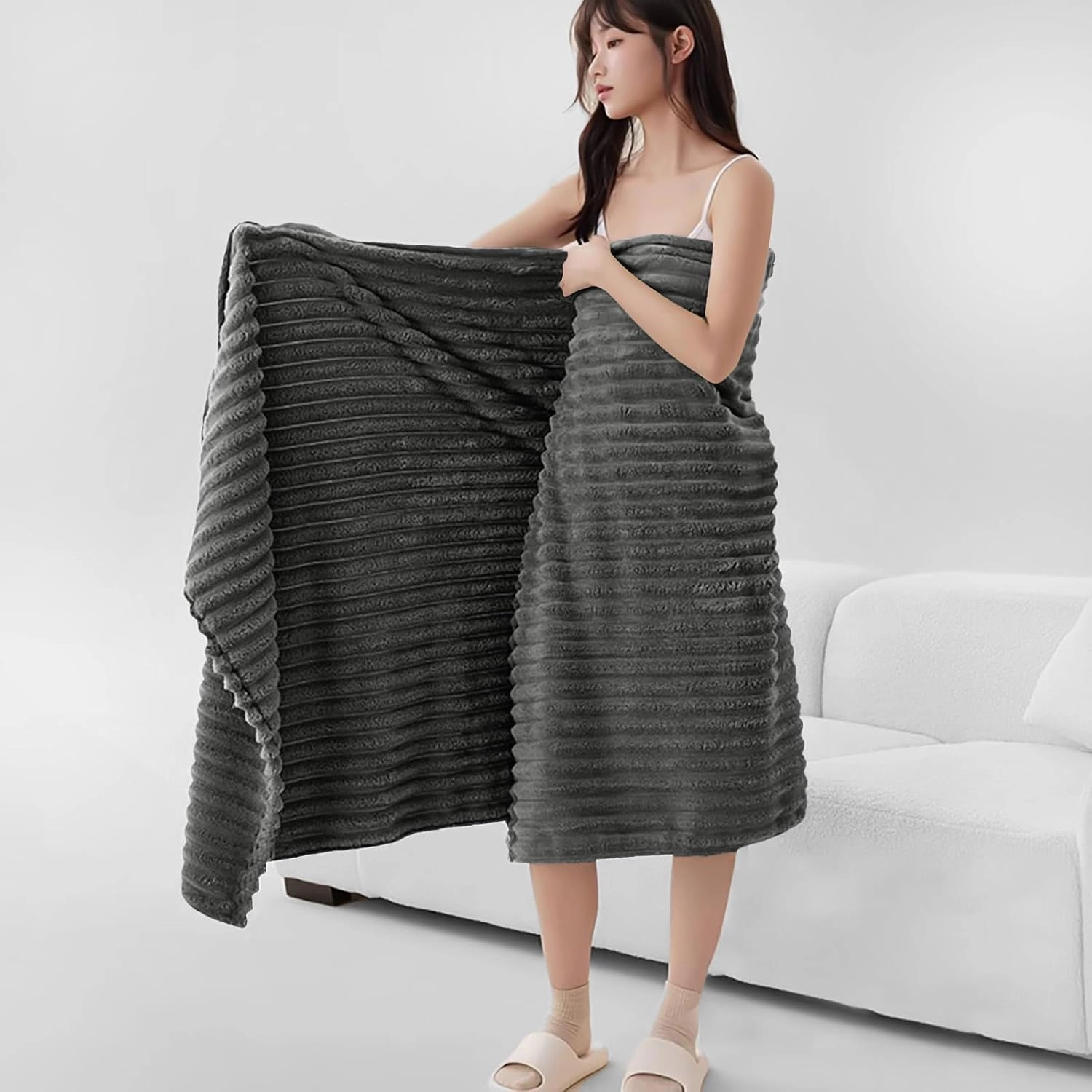 Extra Large Bath Towel Set of 6 (40"x80"),Oversized Bath Sheet Super Soft Highly Absorbent Microfibers Quick Dry Luxury Shower Towel for Bathroom Spa Gym Hotel Yoga (Charcoal Gray, 6Piece)