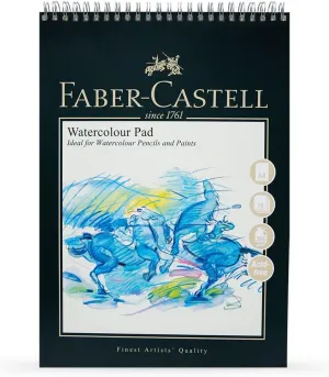 Faber-Castell Art & Graphic Watercolour Pad, A4, Acid Free Spiral Bound Paper Pad, 300 GSM, 10 Sheets for Watercolour Paint, Pencils and Markers, Arts, Craft, Home and School