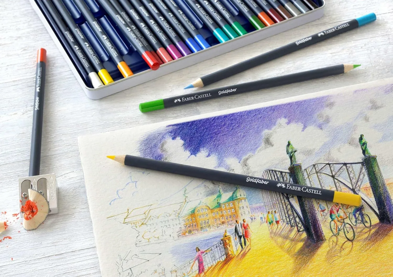 Faber-Castell Creative Studio Goldfaber Color Pencils - Tin of 48, 48 Colors