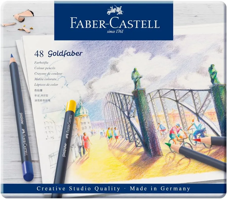 Faber-Castell Creative Studio Goldfaber Color Pencils - Tin of 48, 48 Colors