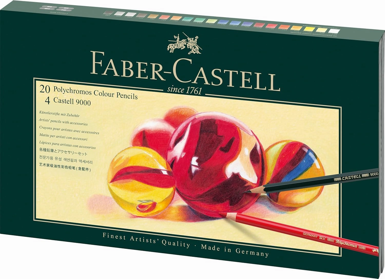 Faber-Castell Art & Graphic Polychromos Colour Pencil, Gift Set, Mixed MediaMulticoloured, Polychromos Gift Set, For Art, Craft, Drawing, Sketching, Home, School, University, Colouring