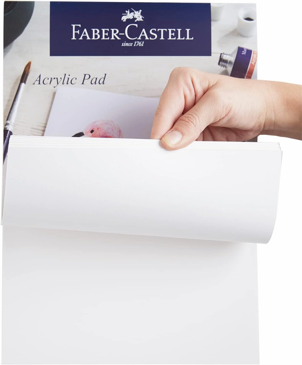 Faber-Castell Creative Studio Acrylic Paint Pad, A4, Acid Free Gummed Paper, 240 GSM, 15 Sheets For Acrylic Painting, Arts, Craft, Home And School