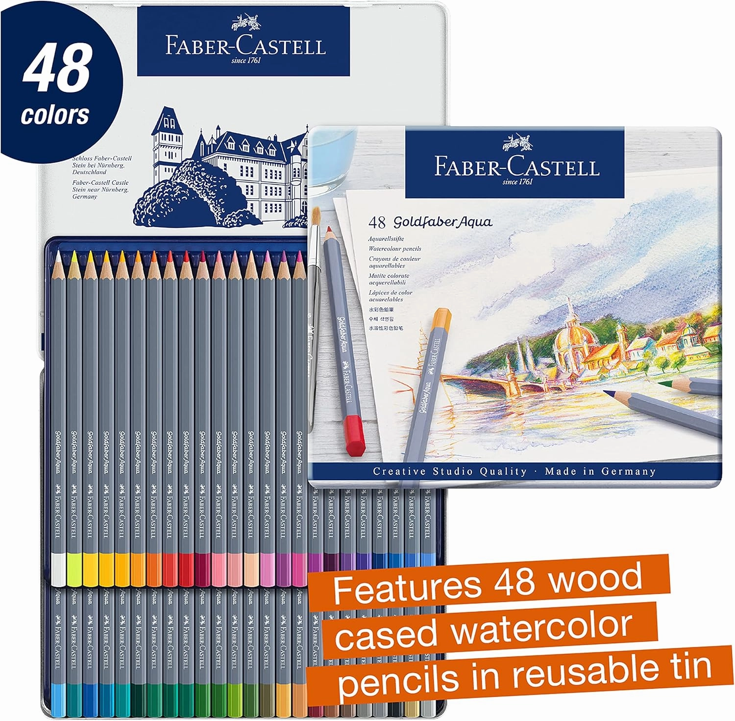 Faber-Castell Creative Studio Goldfaber Watercolor Pencils (48Count)