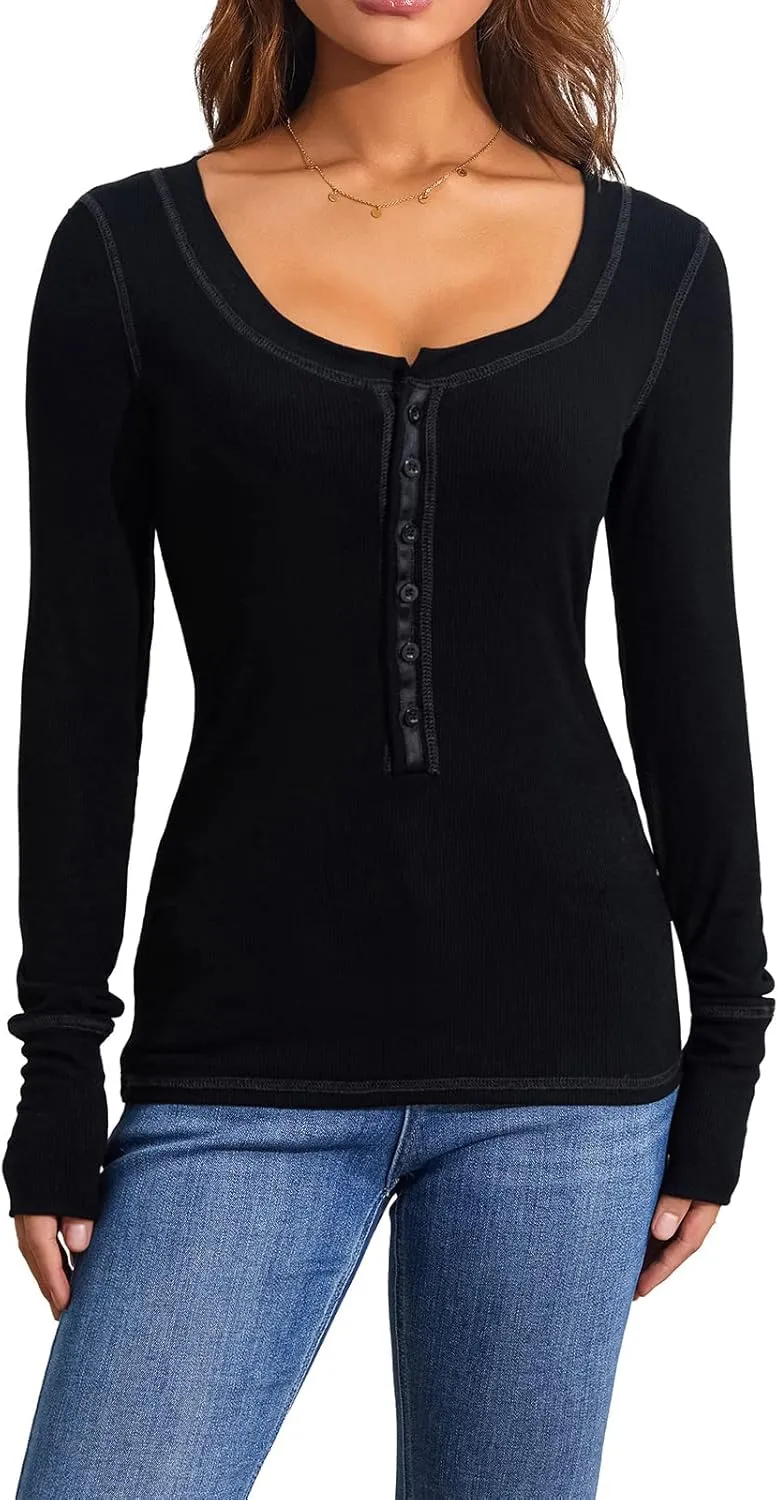 Fanvereka Women Lace Stitching V-Neck Fairy Crop Tops Y2K Long Sleeve Tight Shirt Spring Fall Downtown Girl Coquette Clothing