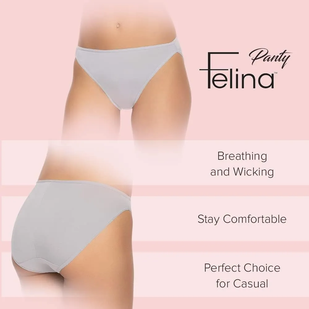 Felina | So Smooth Modal Hi Cut Panty | Hi Leg Opening Panties for Women | 5-Pack